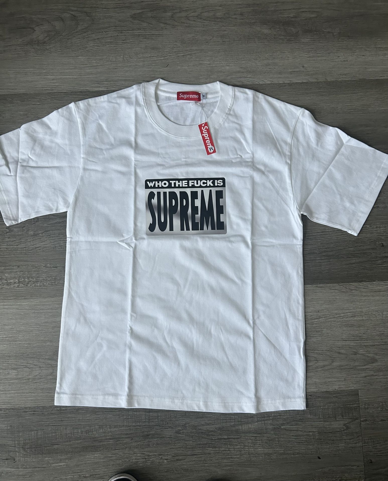White Supreme Tee Size Medium Firm Price