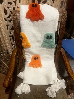 Halloween Colorful Ghost Throw Blanket