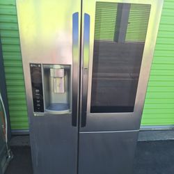 LG INSTAVIEW STAINLESS STEEL COUNTER DEPTH SIDE BY SIDE REFRIGERATOR 