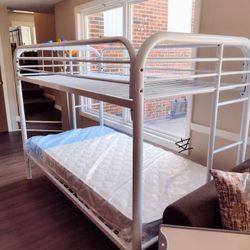 Thomas White Finish Twin/Twin Bunk Bed$10 Down Payment And Financing Available