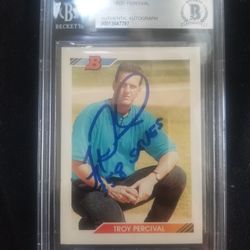 Troy Percival signed rookie card
