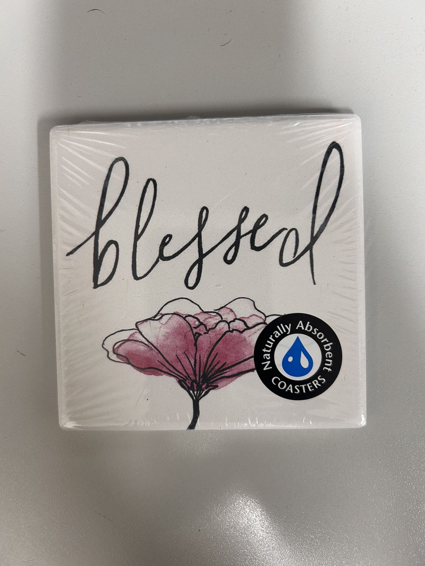 Ceramic Coasters - “Blessed” - 6 piece Set