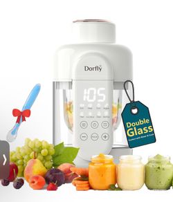 Baby Food Maker Glass Reservoir & Bowl Glass Baby Food Processor 10oz Non Plastic Steamer and Blender 9 in 1 Baby Puree Maker