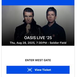 Oasis Ticket. Section 128 Row 13