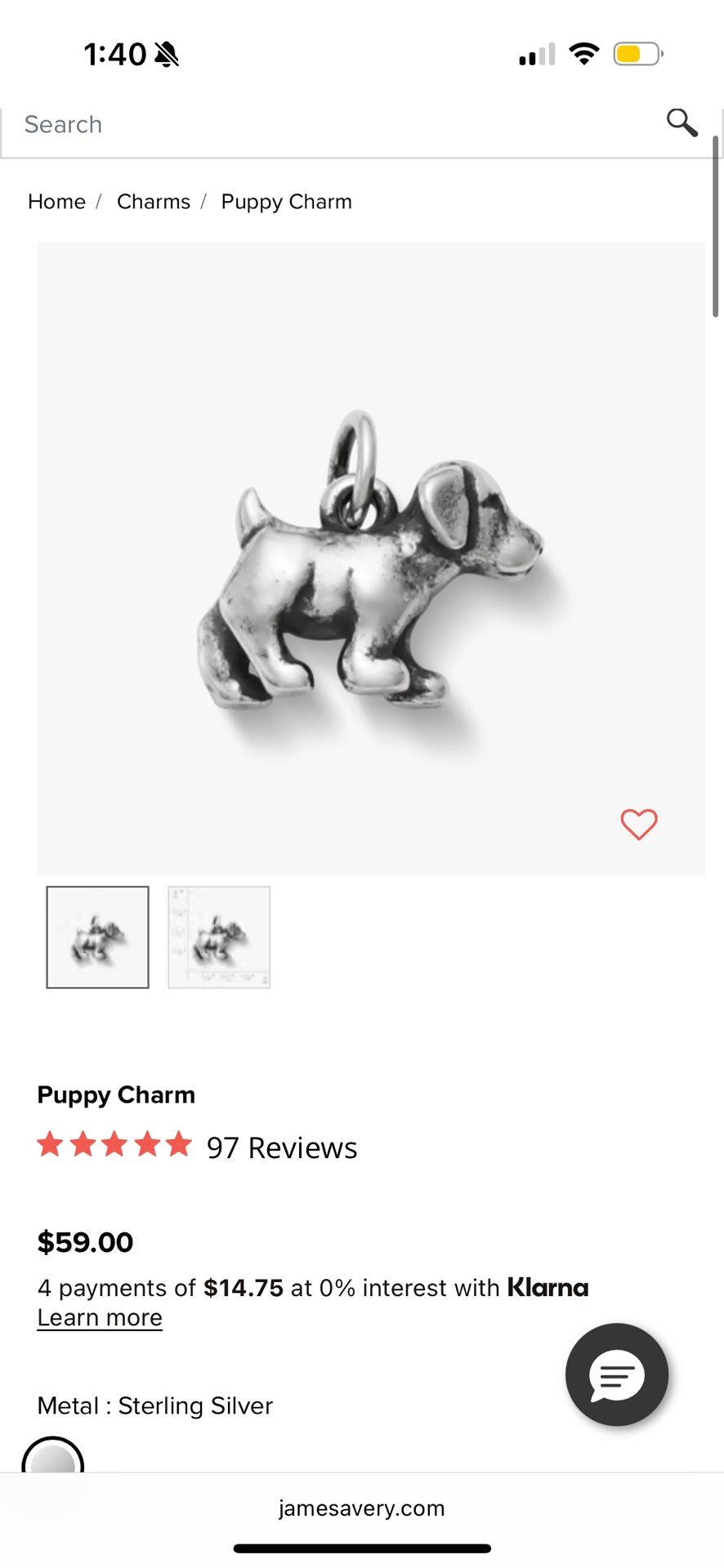 Dog J Avery Charm
