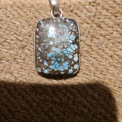 Kingman Turquois (Rare) In Navaho Inlay Pemdant