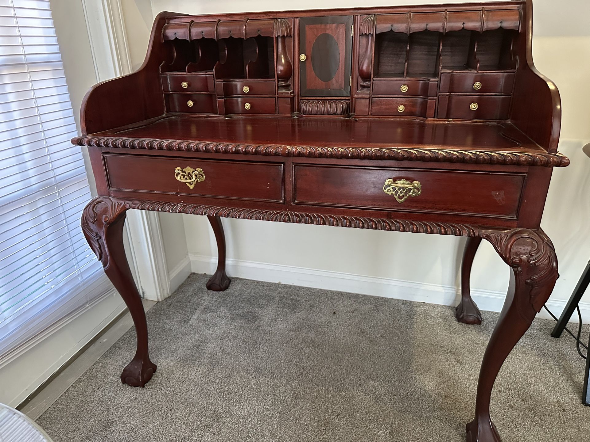 Antique Desk With Carved Details