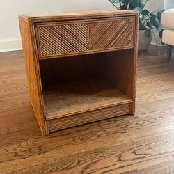 Vintage Rattan Nightstand