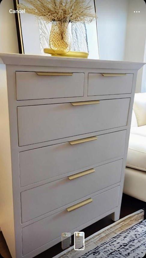 White Solid Wood Dresser 