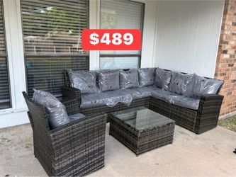 Outdoor Wicker Patio Sectional Set with Coffee Table