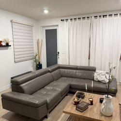 Gray Leather Couch
