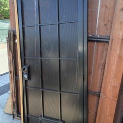 32x80 Swing Out To The Right Side Only W/Doggy Door Heavy Duty Security Door, Open Box, Special Order Door Available Now 