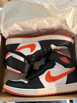 Air Jordan 1 Mid Sneakers Black White Orange