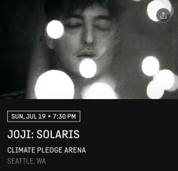 JOJI: SOLARIS  concert tickets at CLIMATE PLEDGE ARENA