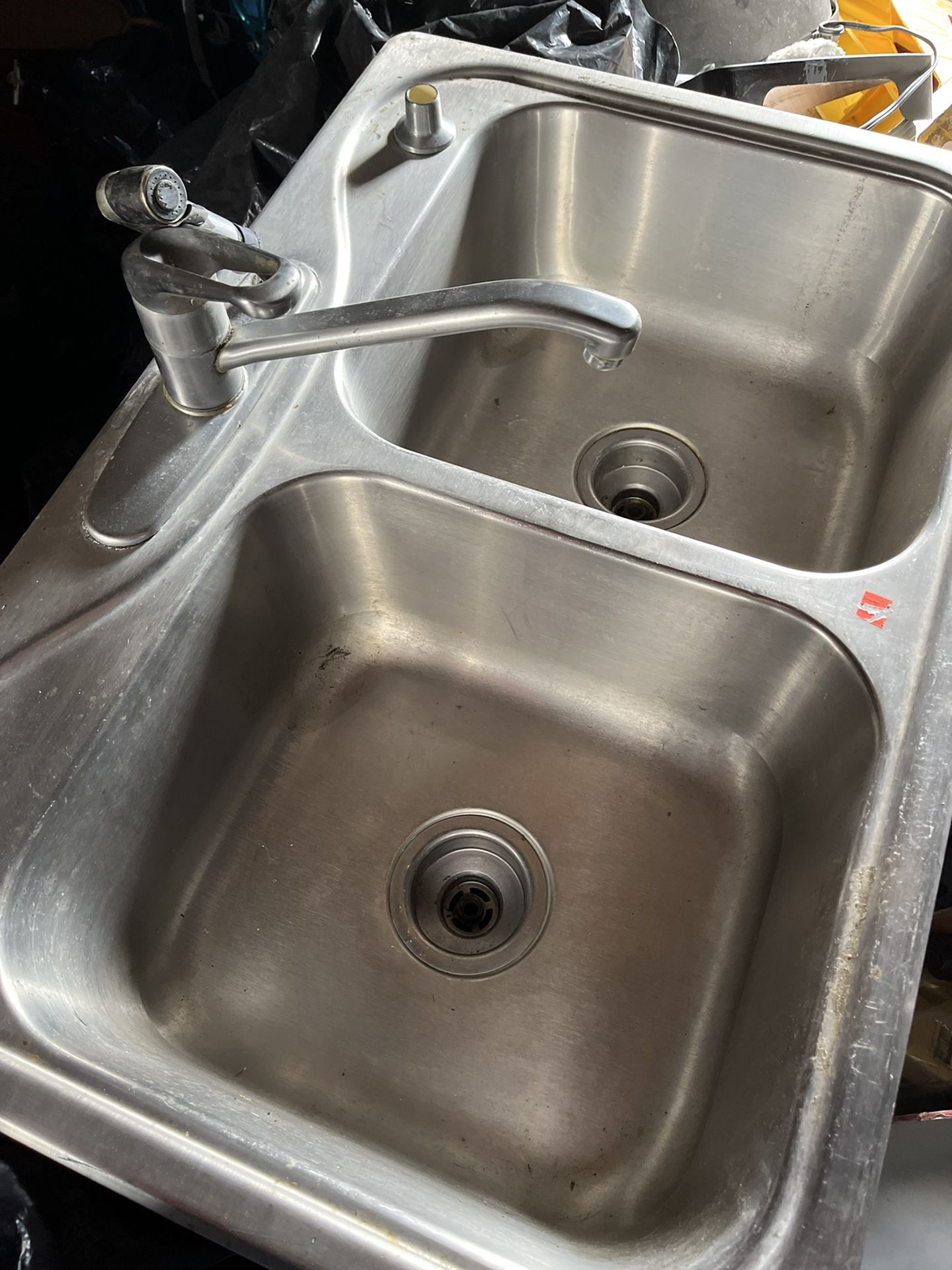 Stainless Double Bowl Sink With Faucet $50