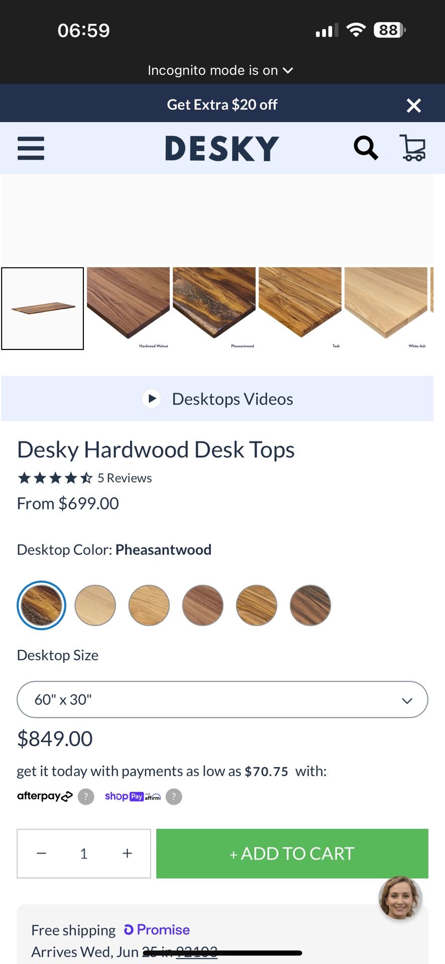 Desky Pheasantwood Desktop only