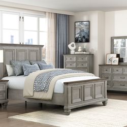 4 PC BEDROOM SET NEW IN BOX (MATTRESS AND CHEST SOLD SEPARATELY)