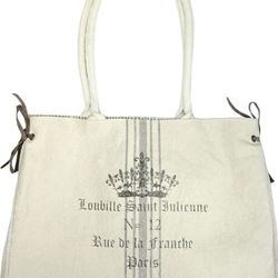 Vintage Addiction Paris Label Canvas Tote