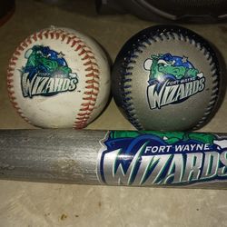 Ft.Wayne Wizards Baseballs And Mini Bat