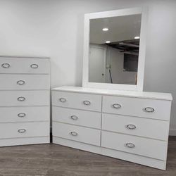 Dresser Whit Mirror And Chest - Cómoda Con Espejo Y Gavetero 
