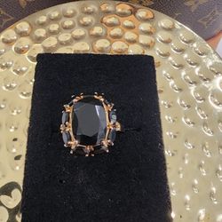 Black Spinel Gemstone Ring New Size 7.75