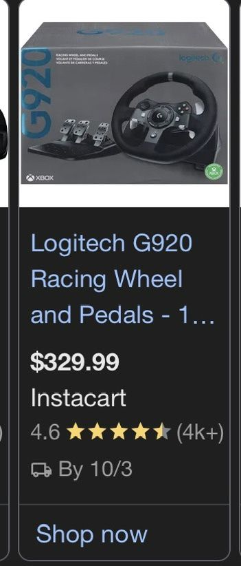 Logitech G920 Race wheel
