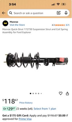 Monroe Quick-Strut 172730 Suspension Strut and Coil Spring Assembly for Ford Explorer