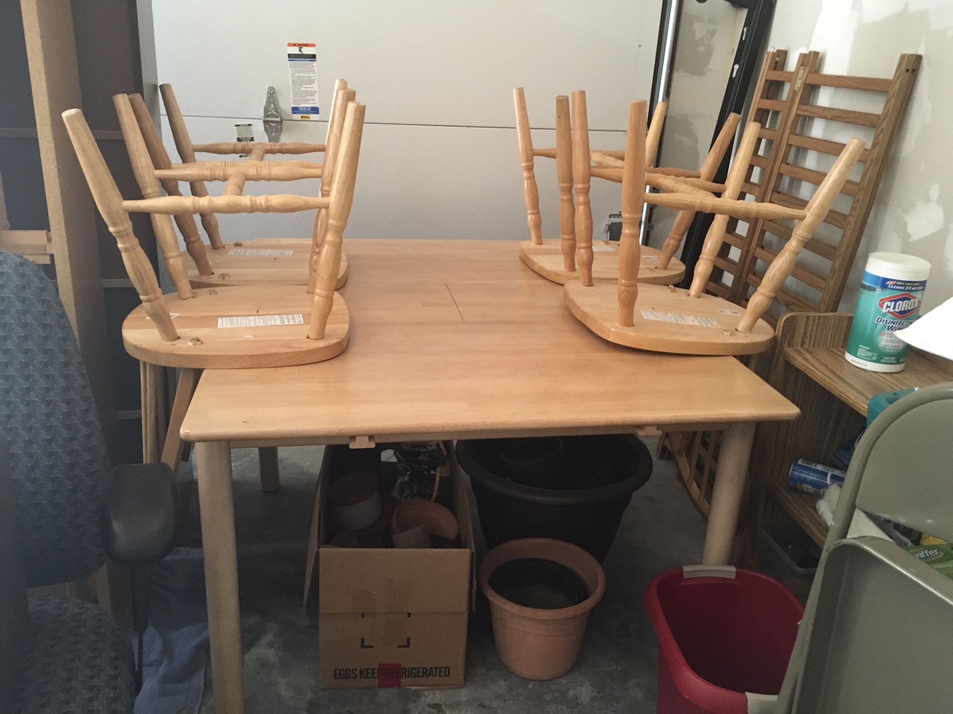 Birch Solid Wood Dining Table and 4 Chairs