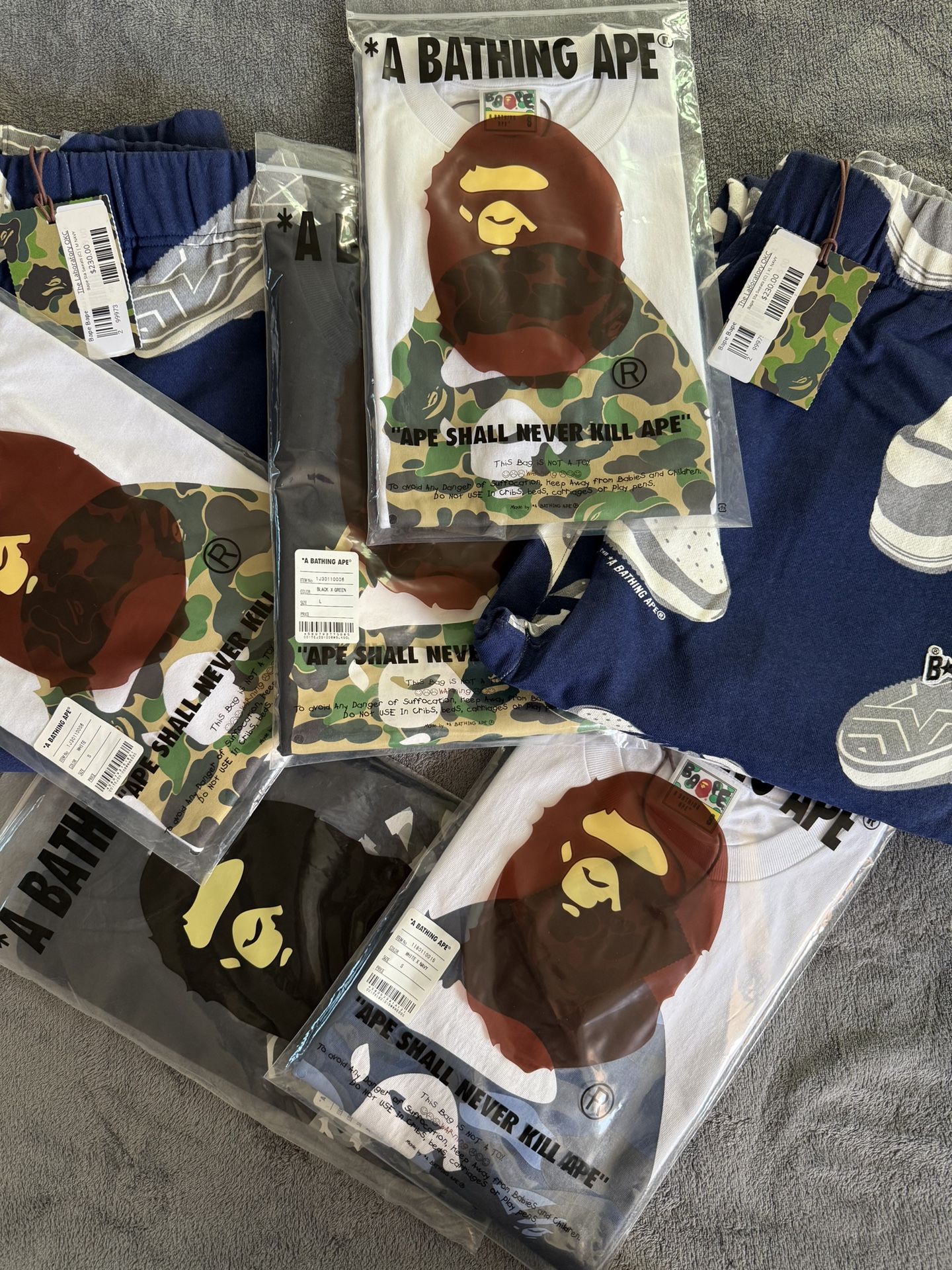 Bape tees & Bape Sta Sweatpants