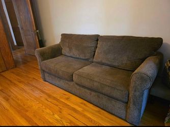 Brown Queen pullout sofa with mattress