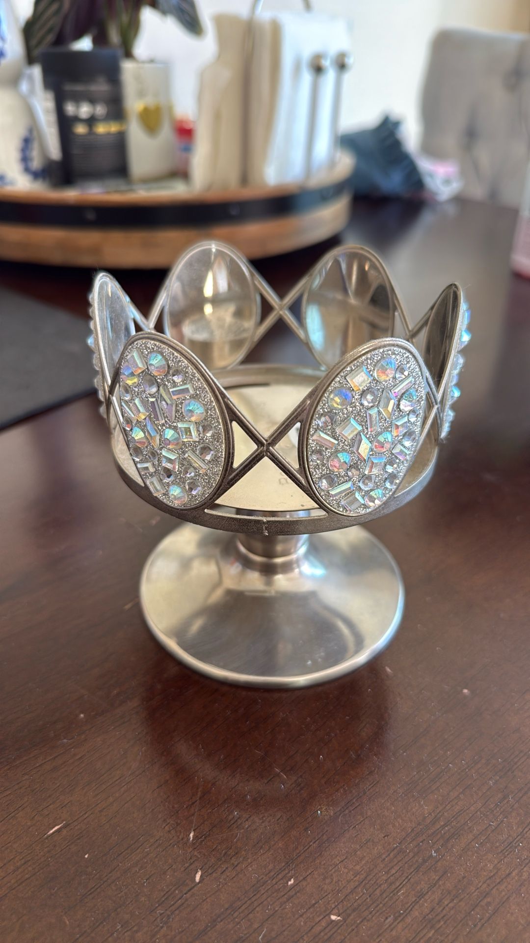 Bath & Body Works Candle Holder - Silver Embellished