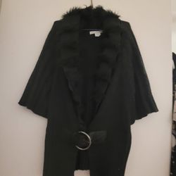 Black Sweater/Vest. With Fur