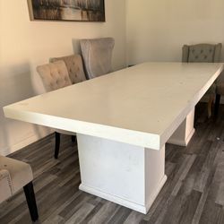 white dining table