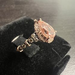 14k Rose Gold Natural Diamond Ring Size Sz 7