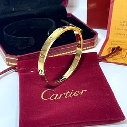 Cartier Love Bangle Bracelet Gold Size 16
