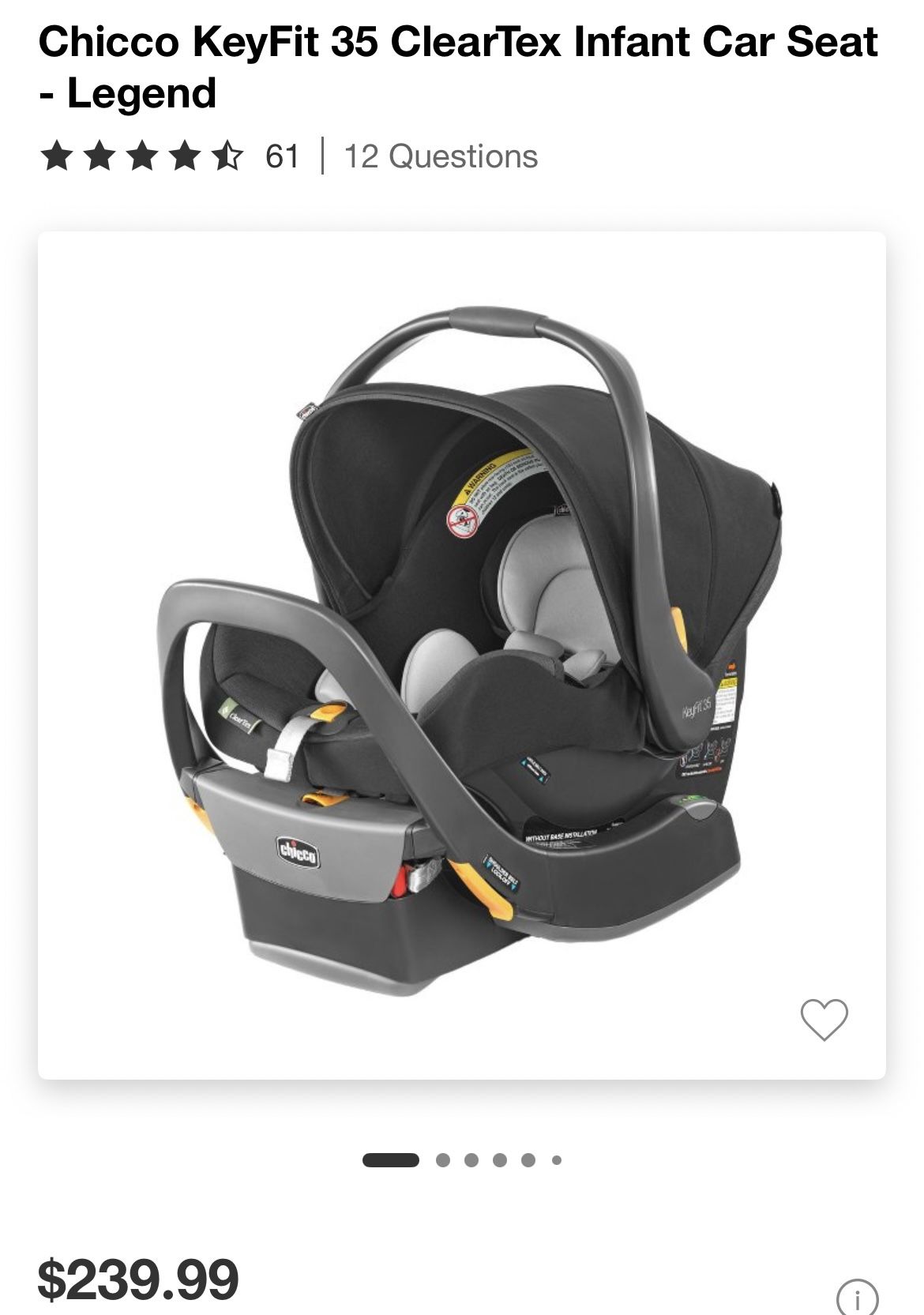 Chicco KeyFit 35 ClearTex Infant Car Seat