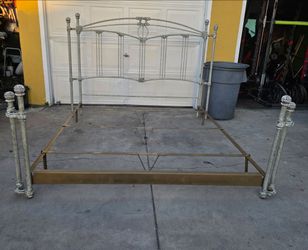 Vintage wrought iron Cal King bedframe $300