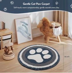 NEW ROUND 36" PAW PRINT CARPET