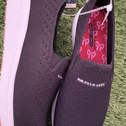 Women New U.S. Polo Assn. Black Slip-On Shoes Size 11