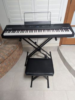 Alesis Keyboard, Stool, Stand And Sustain Pedal