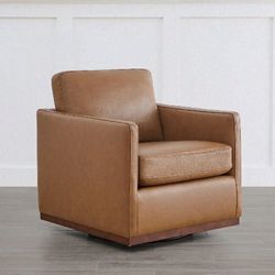 Leather Swivel Armchair 