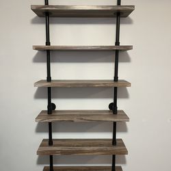 Rustic Industrial Classic Style Ladder Bookcase Shelf
