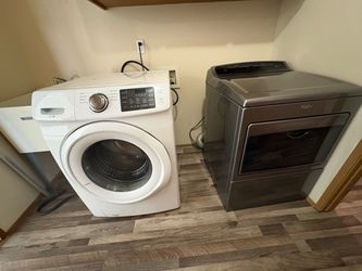 Set of front loading Samsung washer and whirlpool dryer  No known issues, clean and seem to work fine.