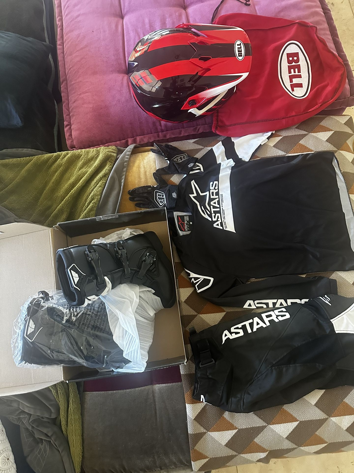 Full Motocross Youth Set (Helmet, Jersey, Pants, Gloves, Boots)