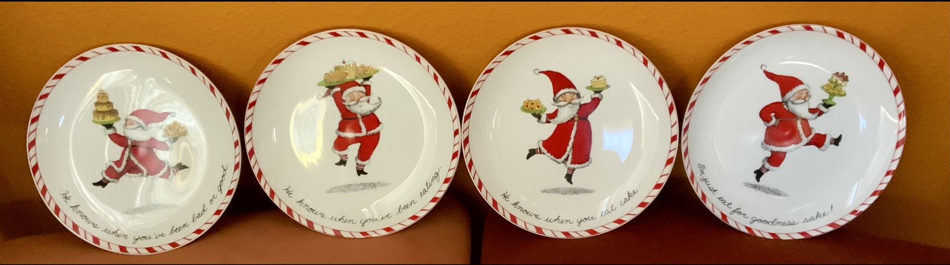 CHRISTMAS PEPPERMINT PARADE PLATES, VINTAGE, GREAT GIFT