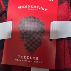 Wondershop Toddler 2 Piece Sleep Set Red Plaid size 3T