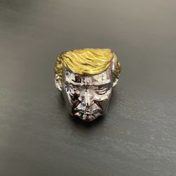 Donald Trump Ring Size 9 NEW Metal Silver & Gold Hair President Republican