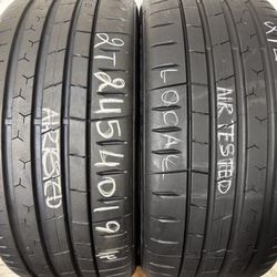 2 Tires 245 40 19 Continental Extremecontact Sport 02 Like New 
