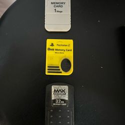 PlayStation 2 (PS2) Memory Cards – Lot of 3