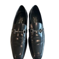 Salvatore Ferragamo Black Leather Horsebit Leather Loafers Size 9.5